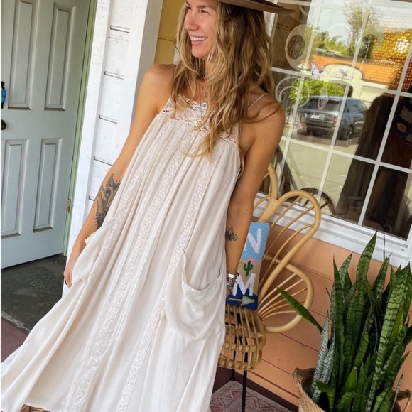 Spell & the Gypsy - Harmony Strappy Dress Elegant Cream Lace Trim - Picture 8 of 10